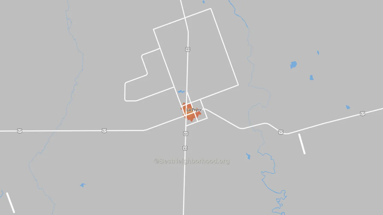 Bike Grade map of La Pryor, TX