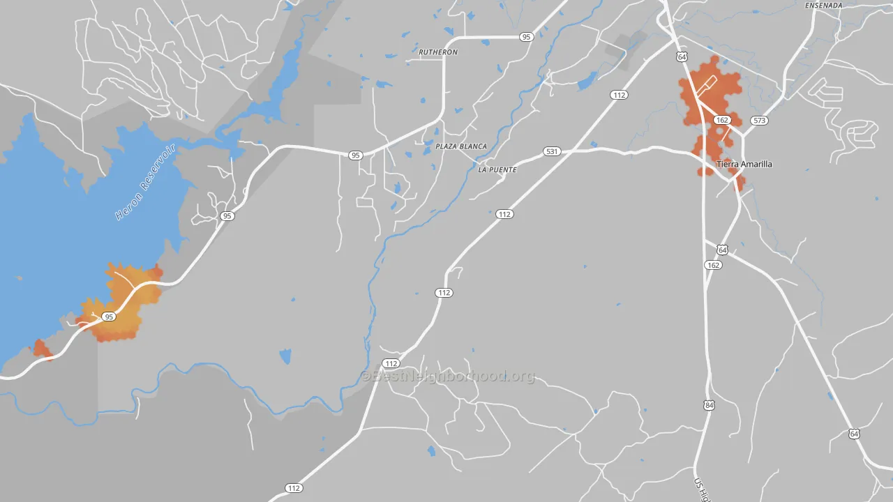 Bike Grade map of La Puente, NM