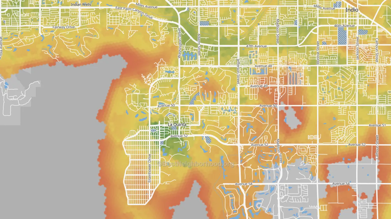 Bike Grade map of La Quinta, CA