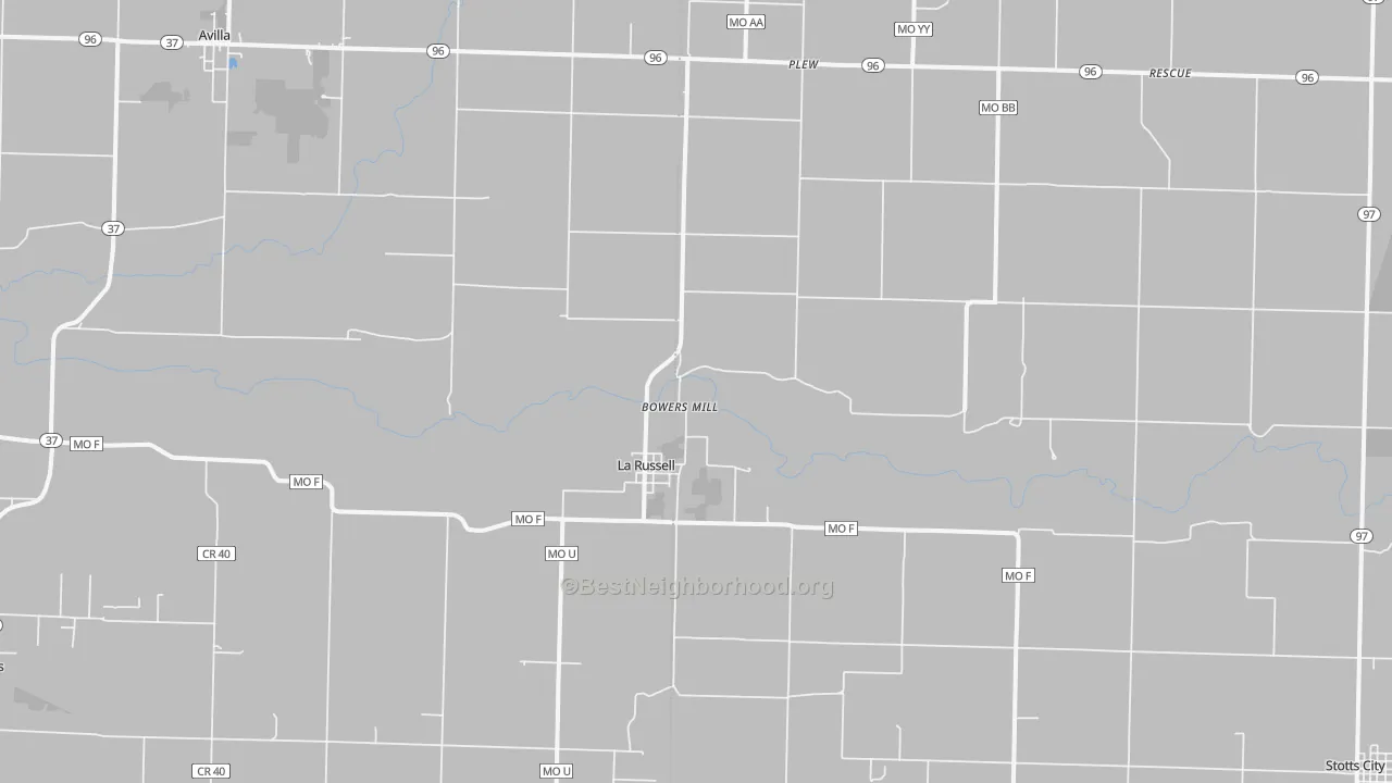Bike Grade map of La Russell, MO
