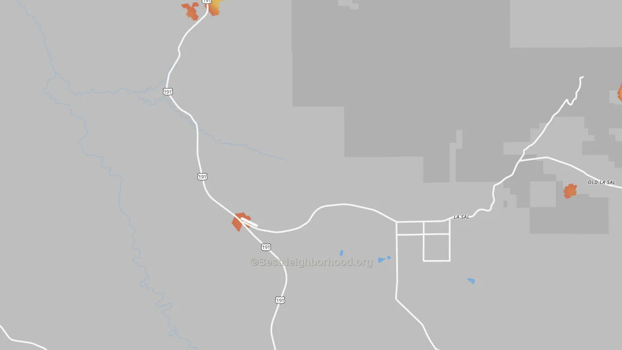 Bike Grade map of La Sal, UT