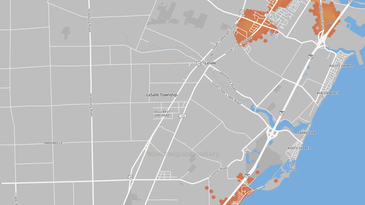 Bike Grade map of La Salle, MI