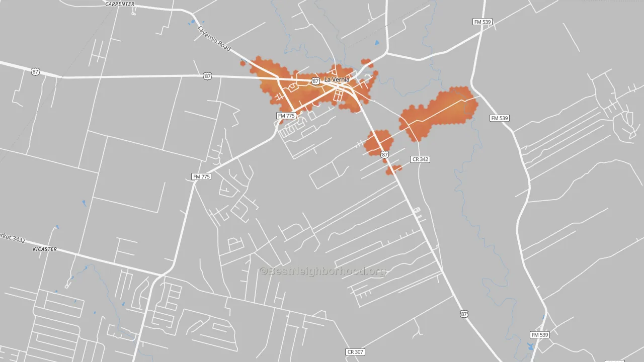 Bike Grade map of La Vernia, TX