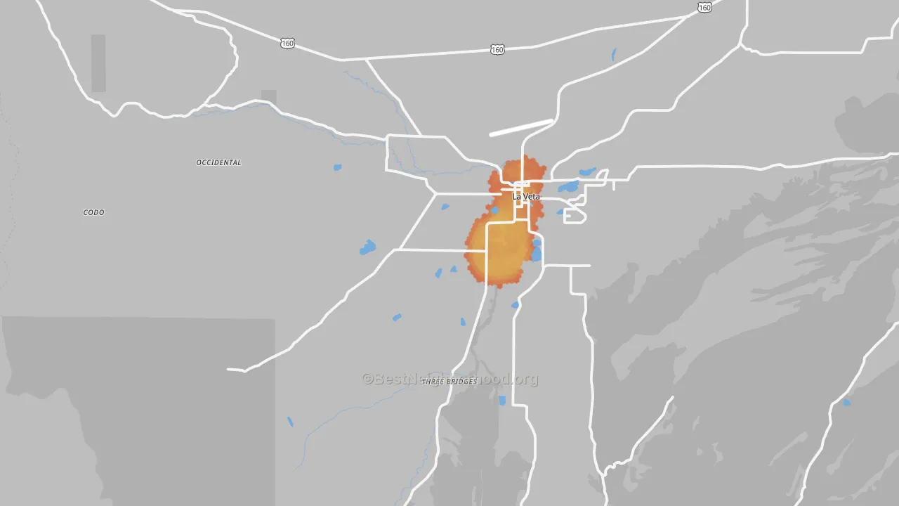 Bike Grade map of La Veta, CO