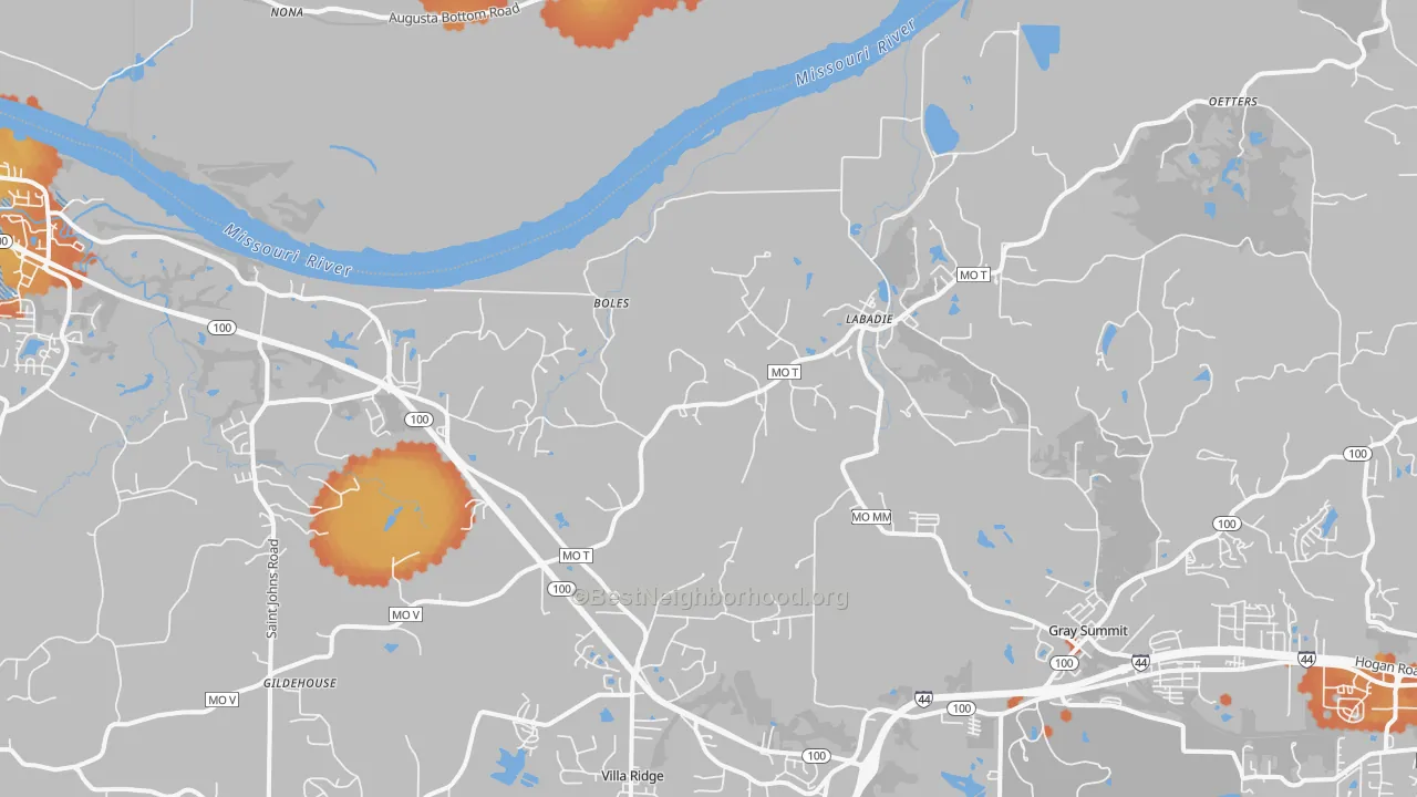 Bike Grade map of Labadie, MO