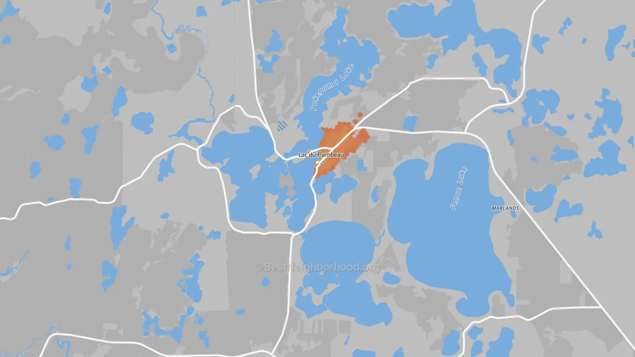 Bike Grade map of Lac Du Flambeau, WI