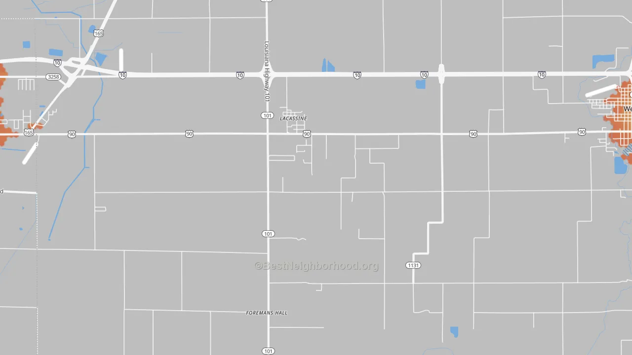 Bike Grade map of Lacassine, LA