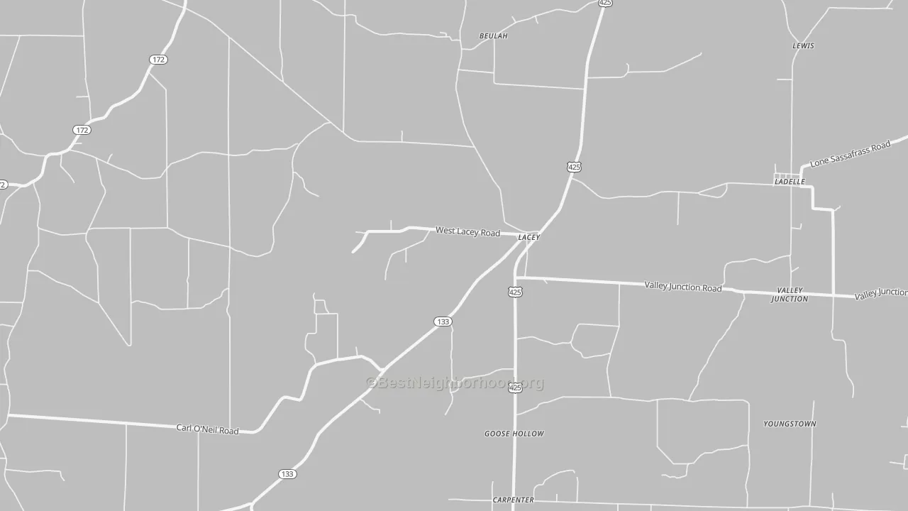 Bike Grade map of Lacey, AR