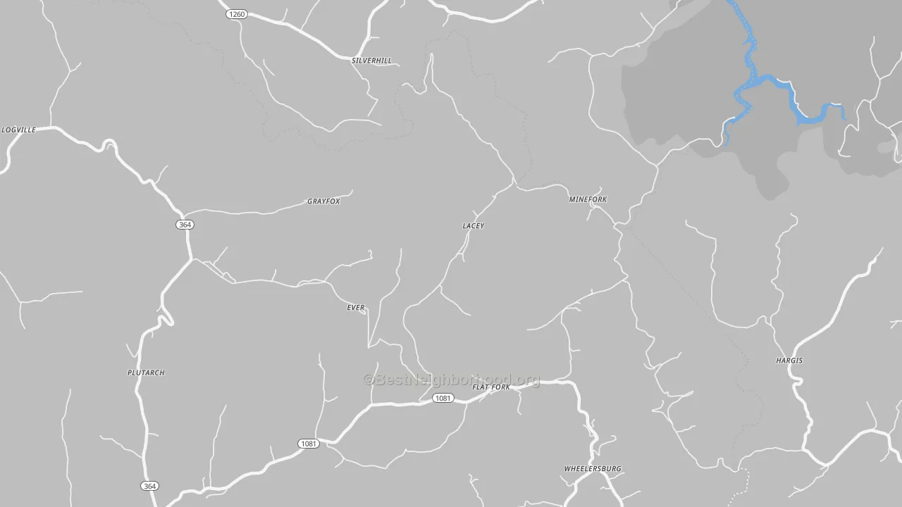 Bike Grade map of Lacey, KY