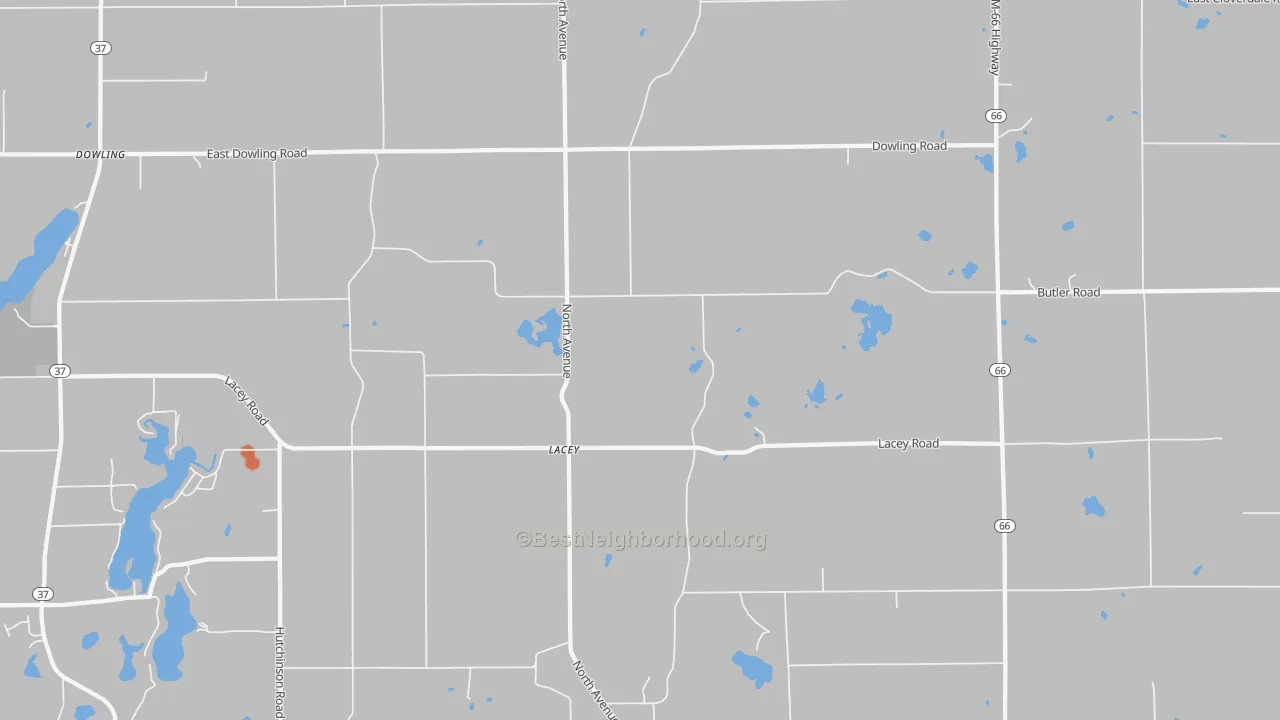 Bike Grade map of Lacey, MI