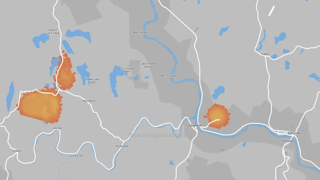 Bike Grade map of Lackawaxen, PA