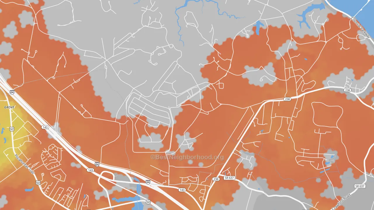 Bike Grade map of Lackey, VA