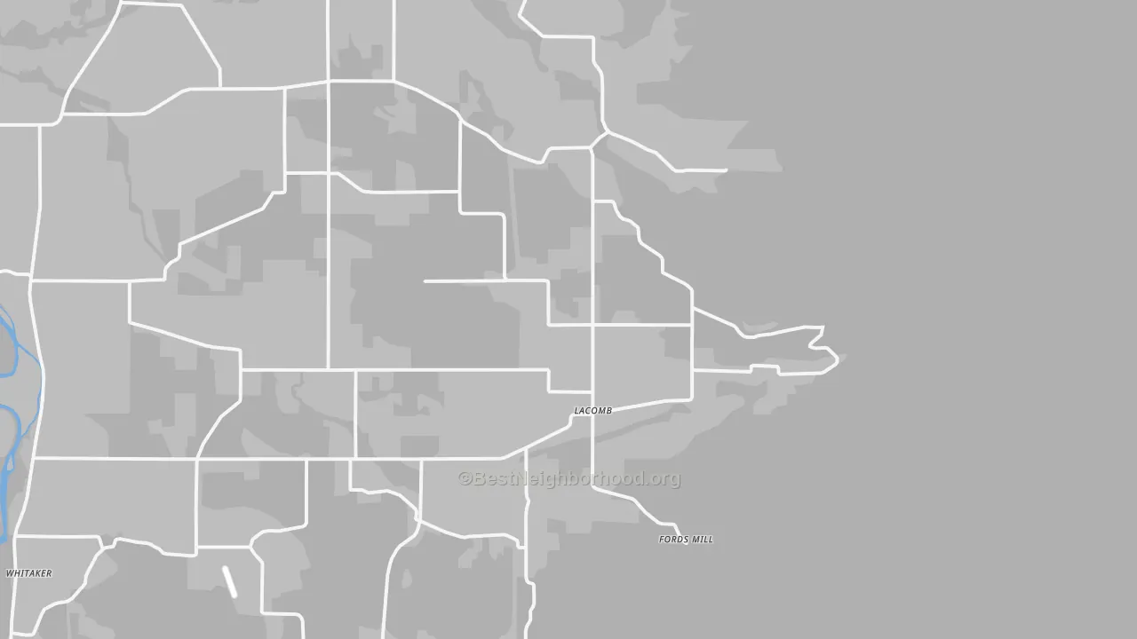 Bike Grade map of Lacomb, OR