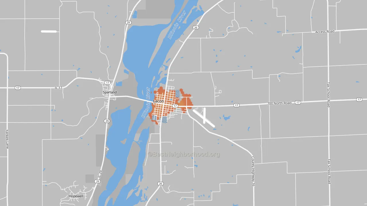 Bike Grade map of Lacon, IL