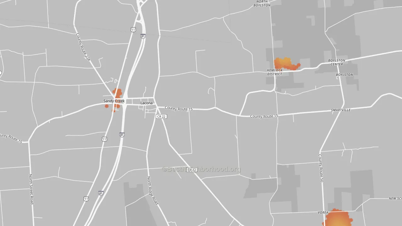 Bike Grade map of Lacona, NY