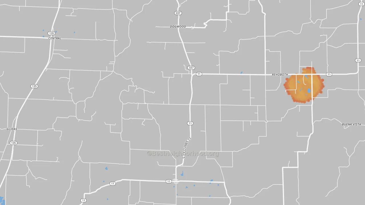 Bike Grade map of Laconia, IN