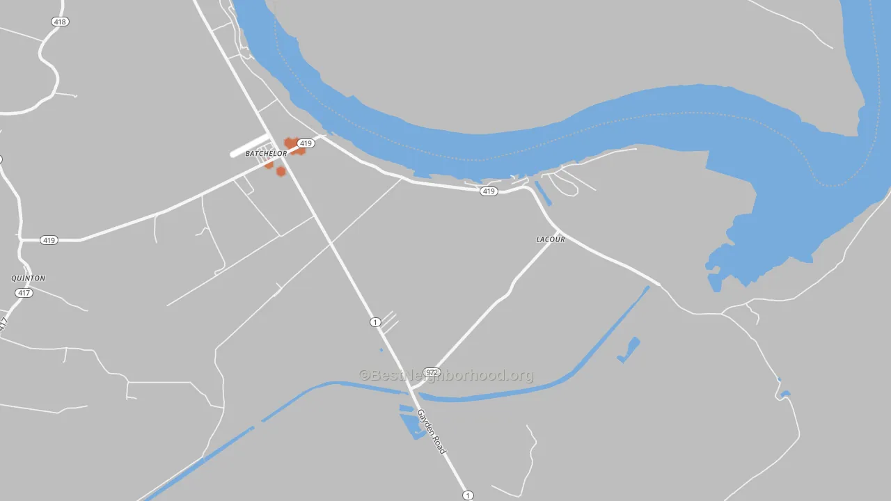 Bike Grade map of Lacour, LA