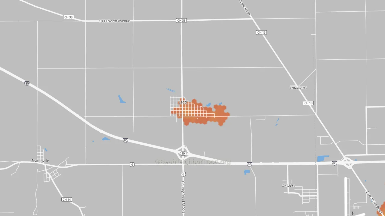 Bike Grade map of Ladd, IL