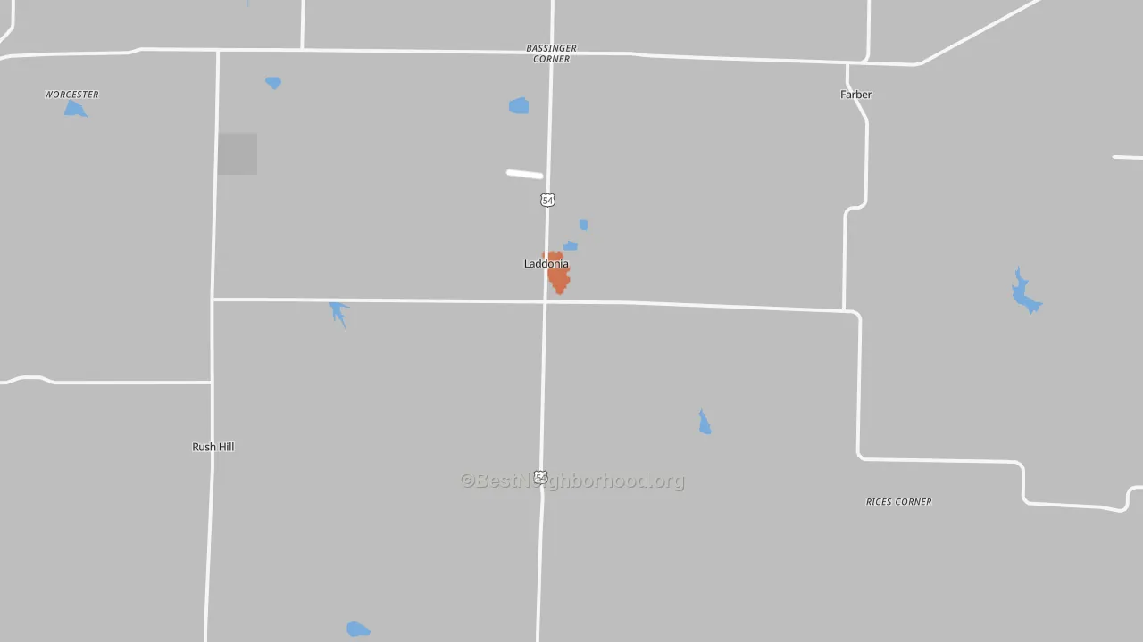 Bike Grade map of Laddonia, MO