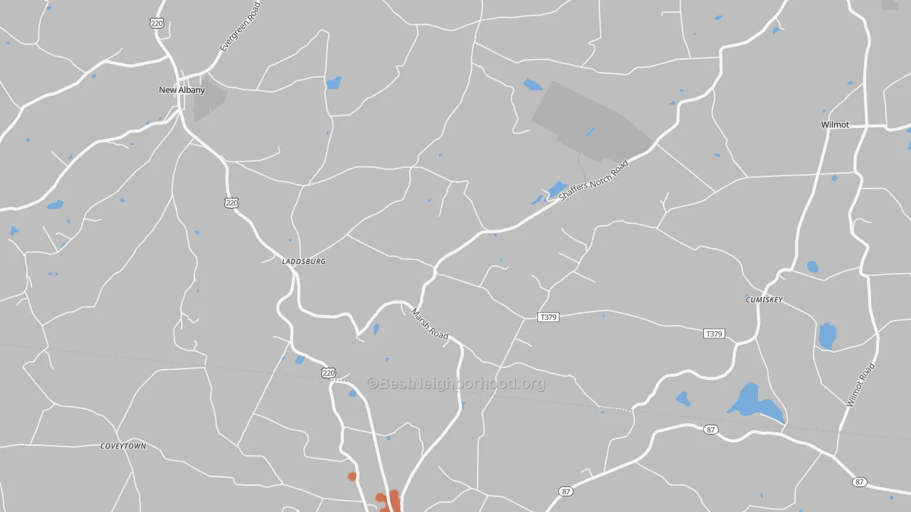 Bike Grade map of Laddsburg, PA
