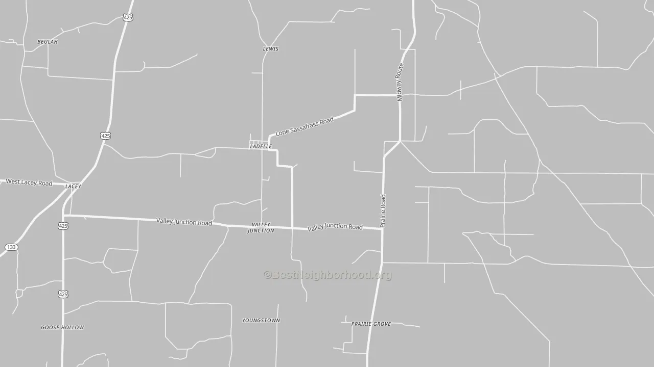 Bike Grade map of Ladelle, AR