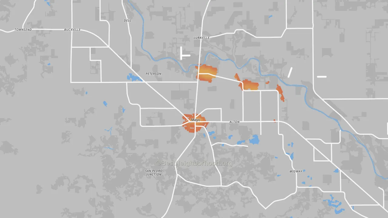 Bike Grade map of Lafayette County, FL