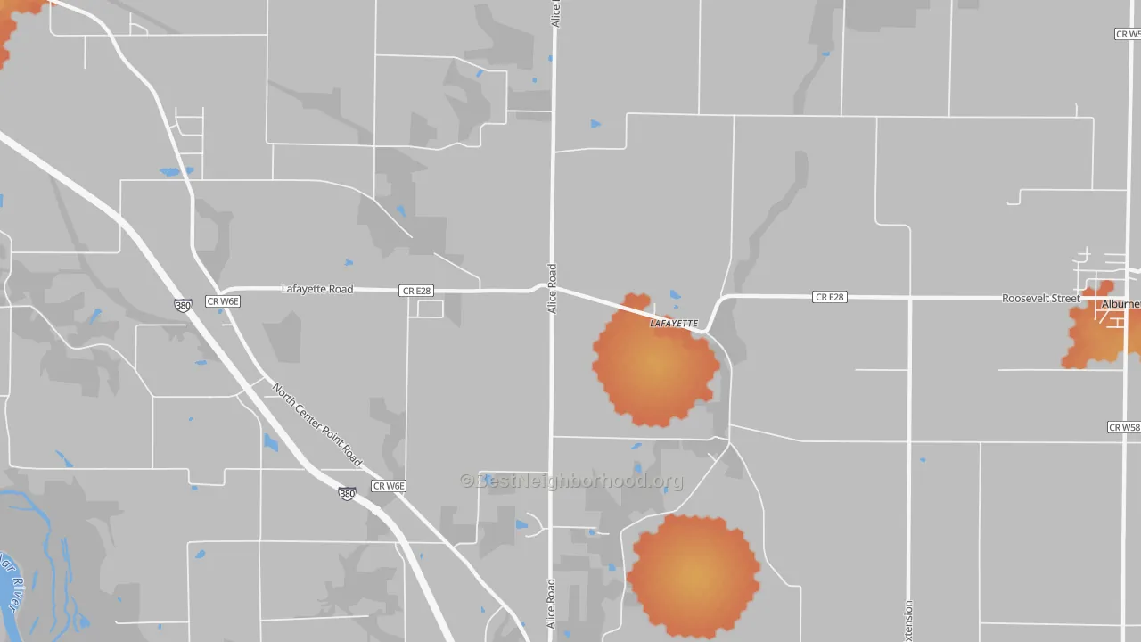 Bike Grade map of Lafayette, IA