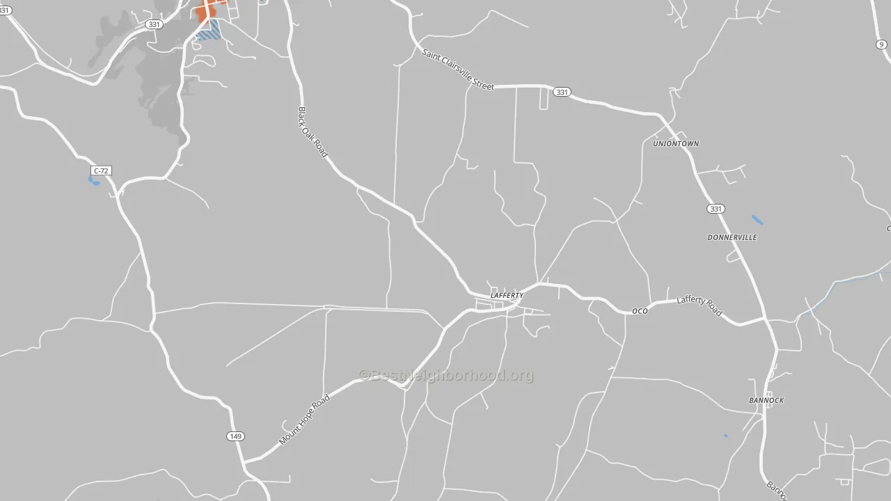 Bike Grade map of Lafferty, OH