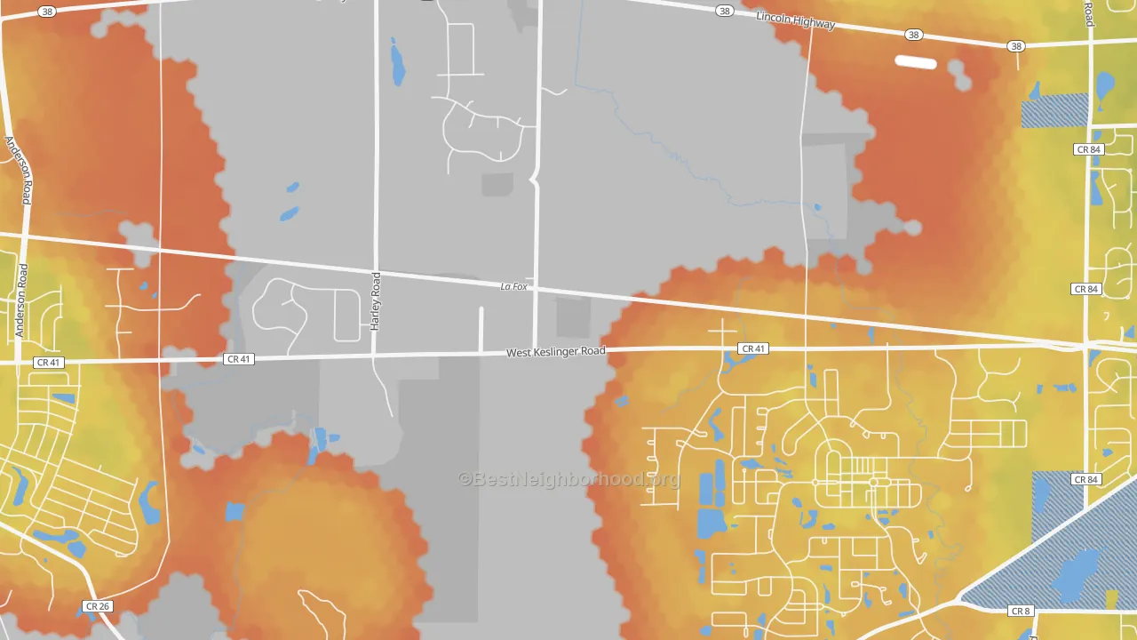Bike Grade map of Lafox, IL