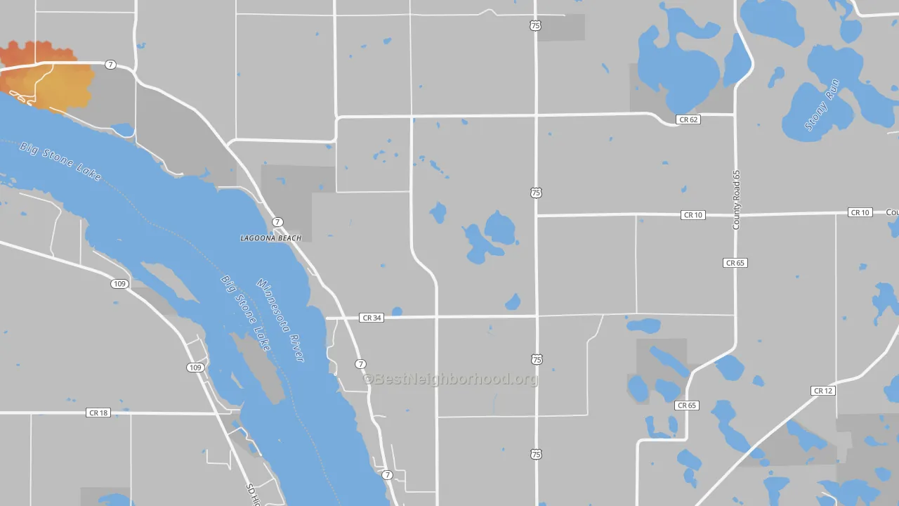 Bike Grade map of Lagoona Beach, MN