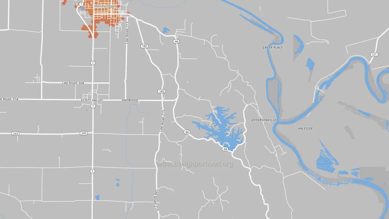 Bike Grade map of Lagrange, AR
