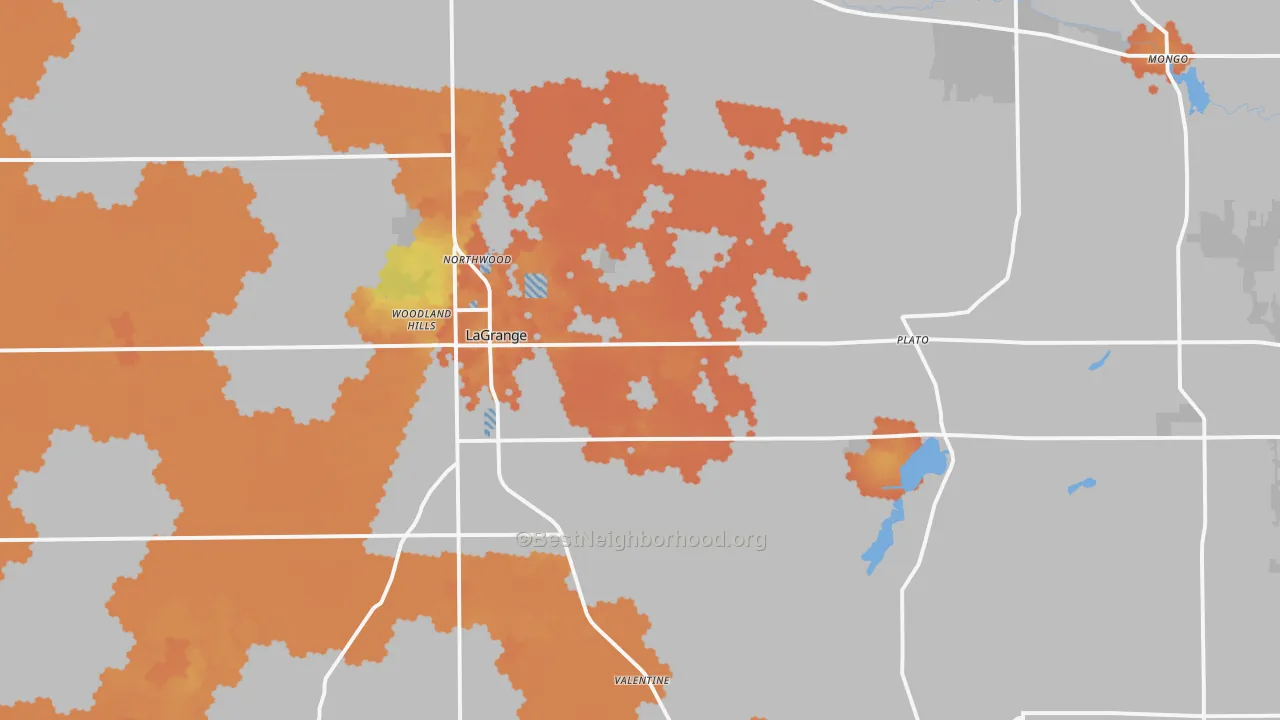 Bike Grade map of Lagrange, IN