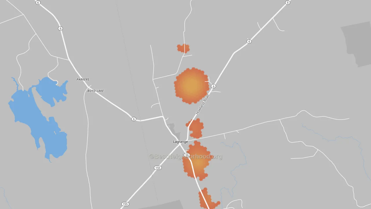 Bike Grade map of Lagrange, ME