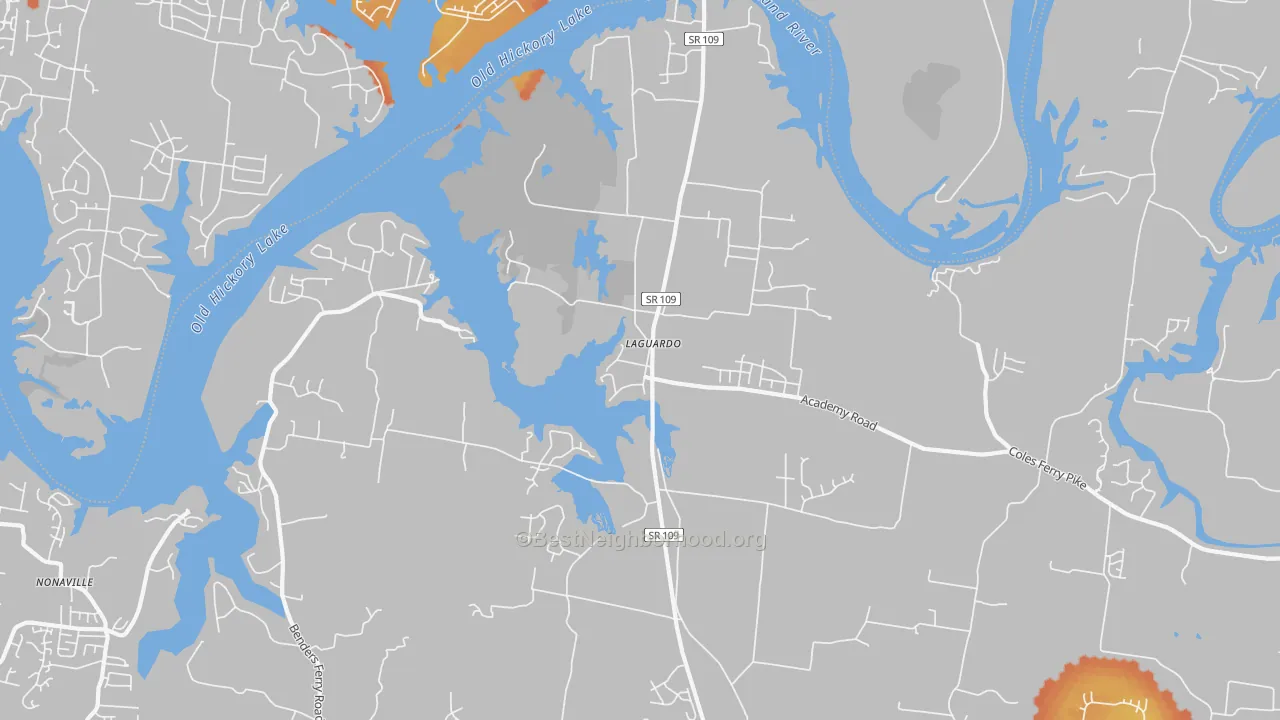 Bike Grade map of Laguardo, TN