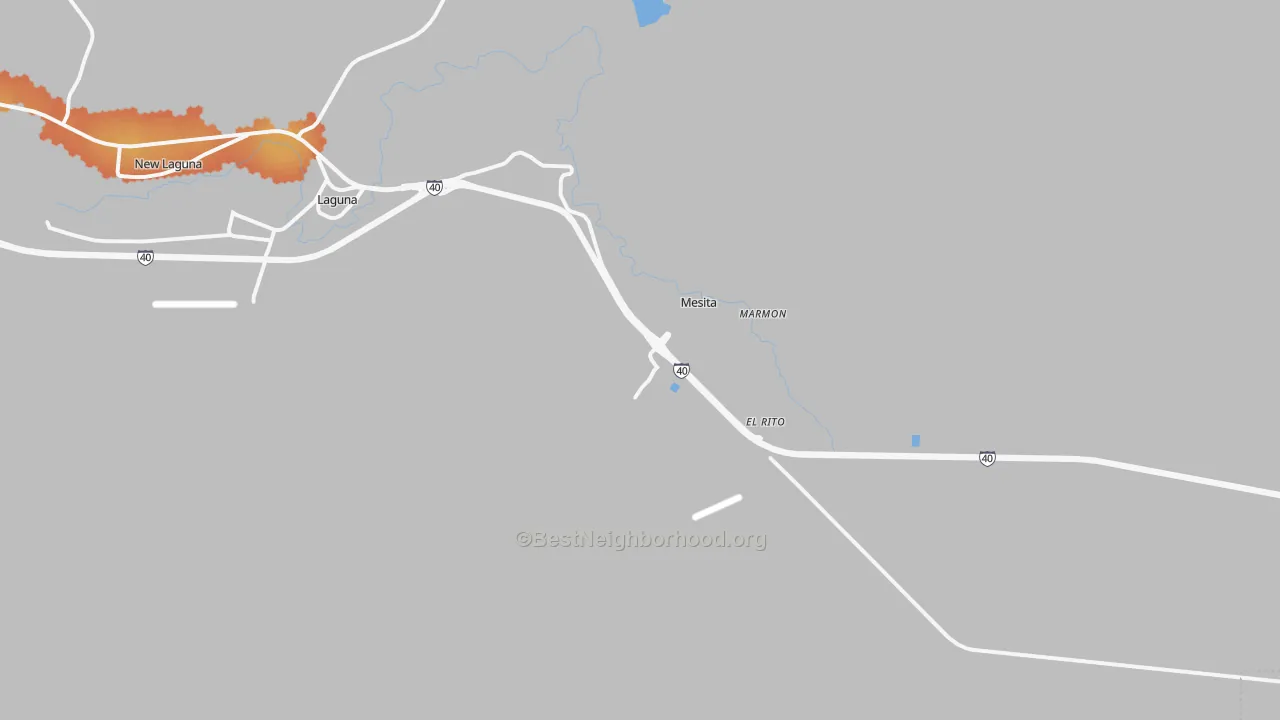 Bike Grade map of Laguna, NM