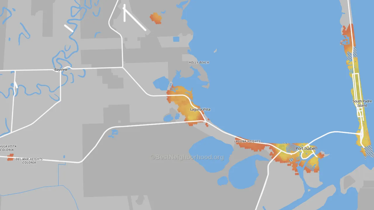 Bike Grade map of Laguna Vista, TX