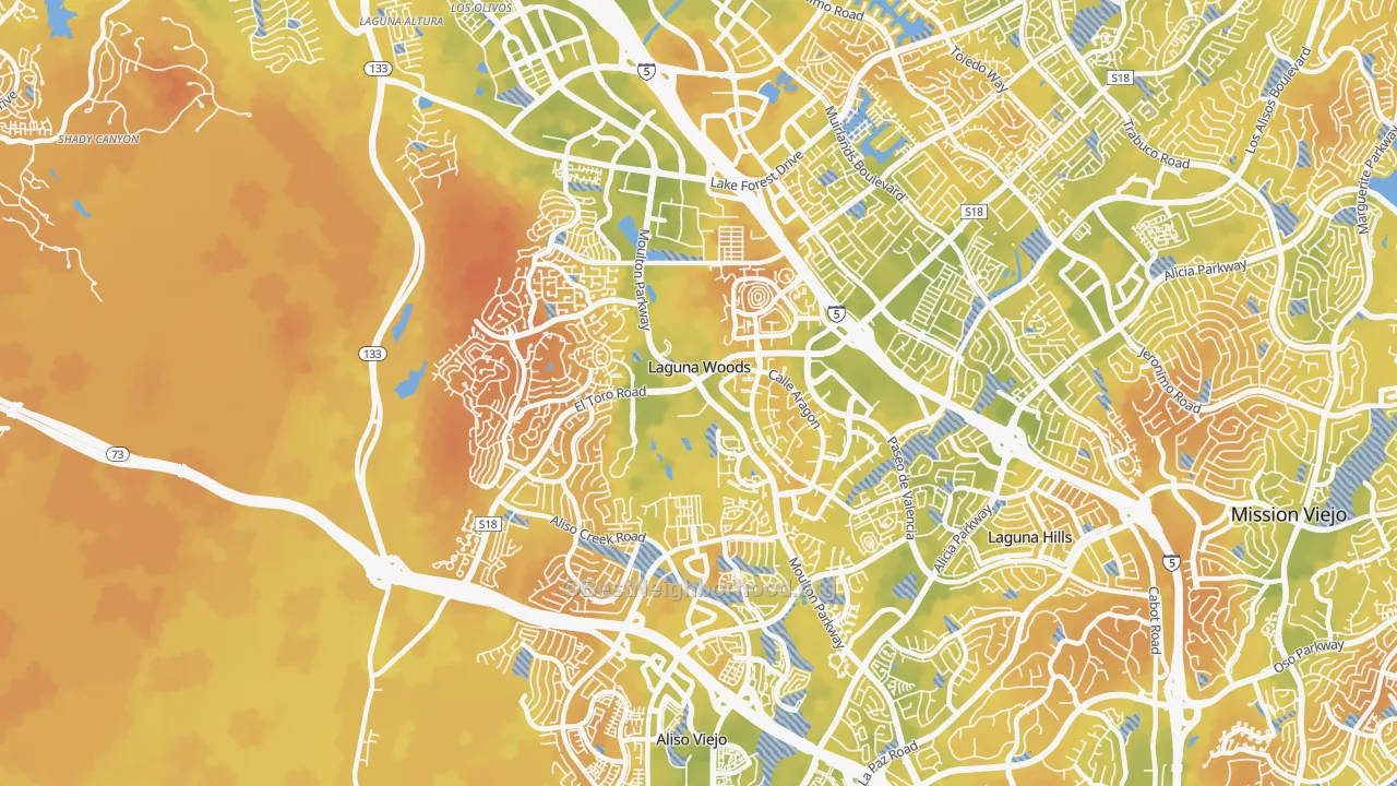 Bike Grade map of Laguna Woods, CA