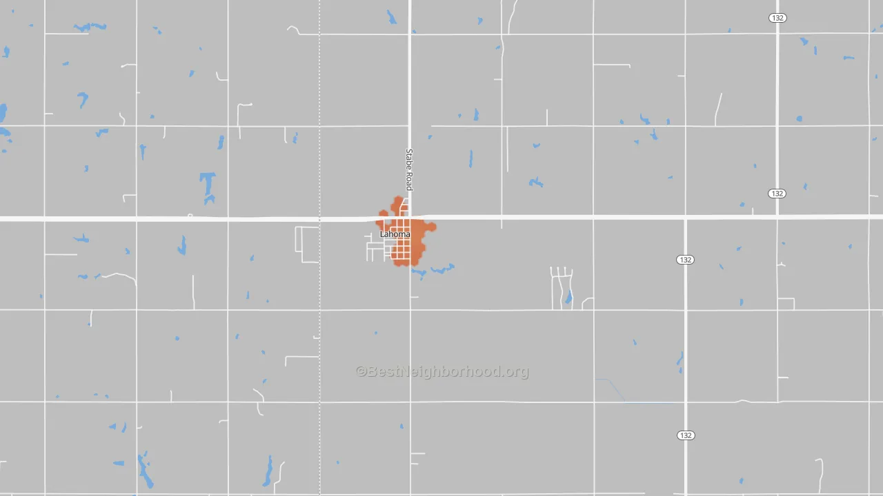 Bike Grade map of Lahoma, OK