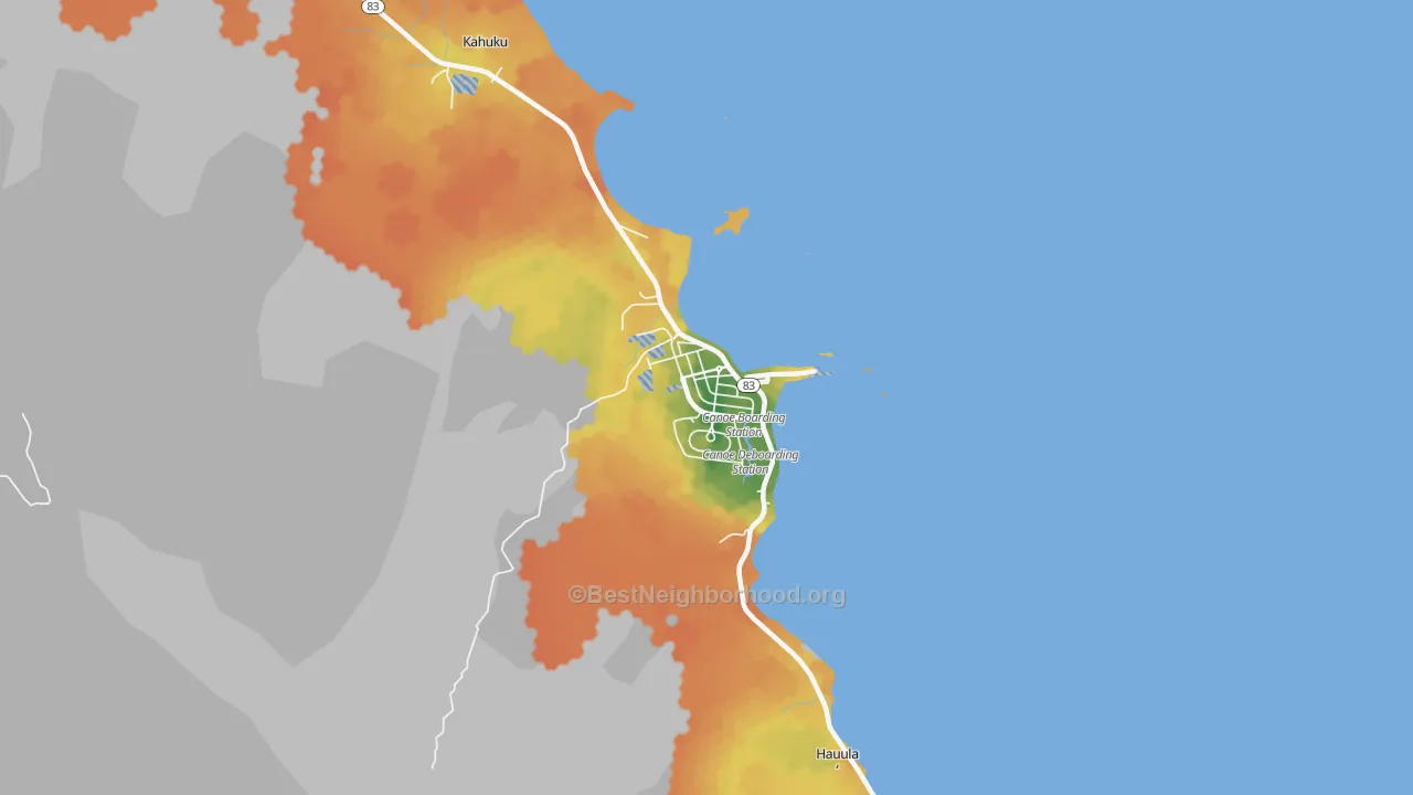 Bike Grade map of Laie, HI