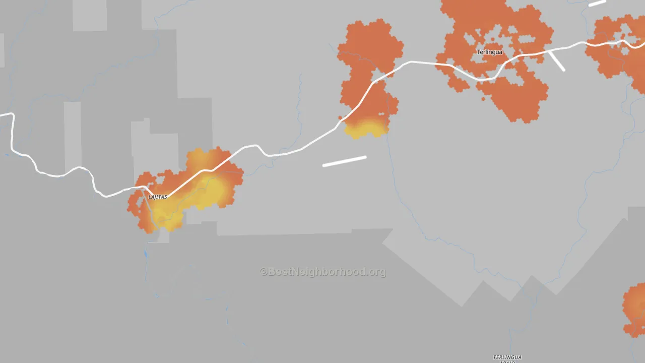 Bike Grade map of Lajitas, TX