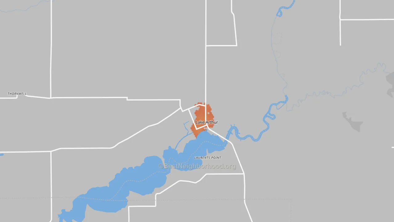 Bike Grade map of Lake Arthur, LA