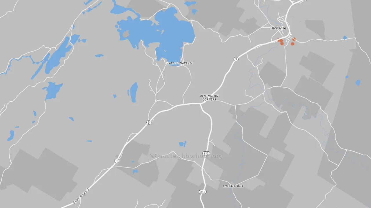Bike Grade map of Lake Bonaparte, NY
