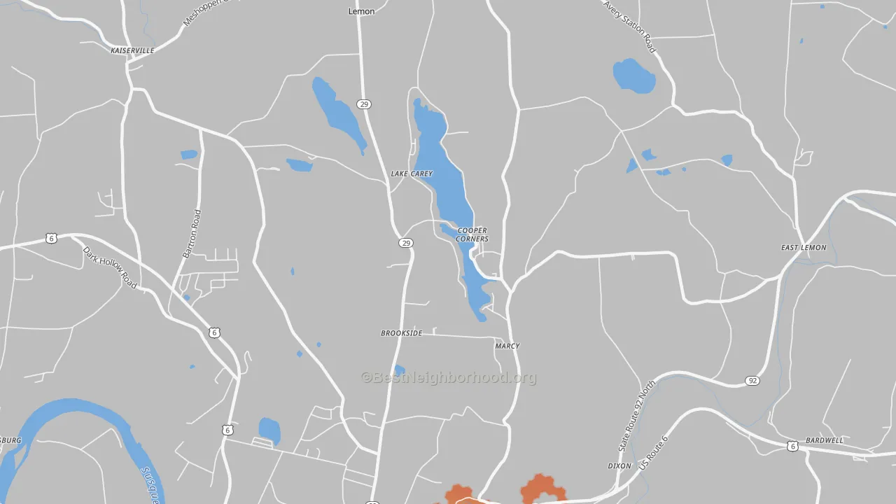 Bike Grade map of Lake Carey, PA