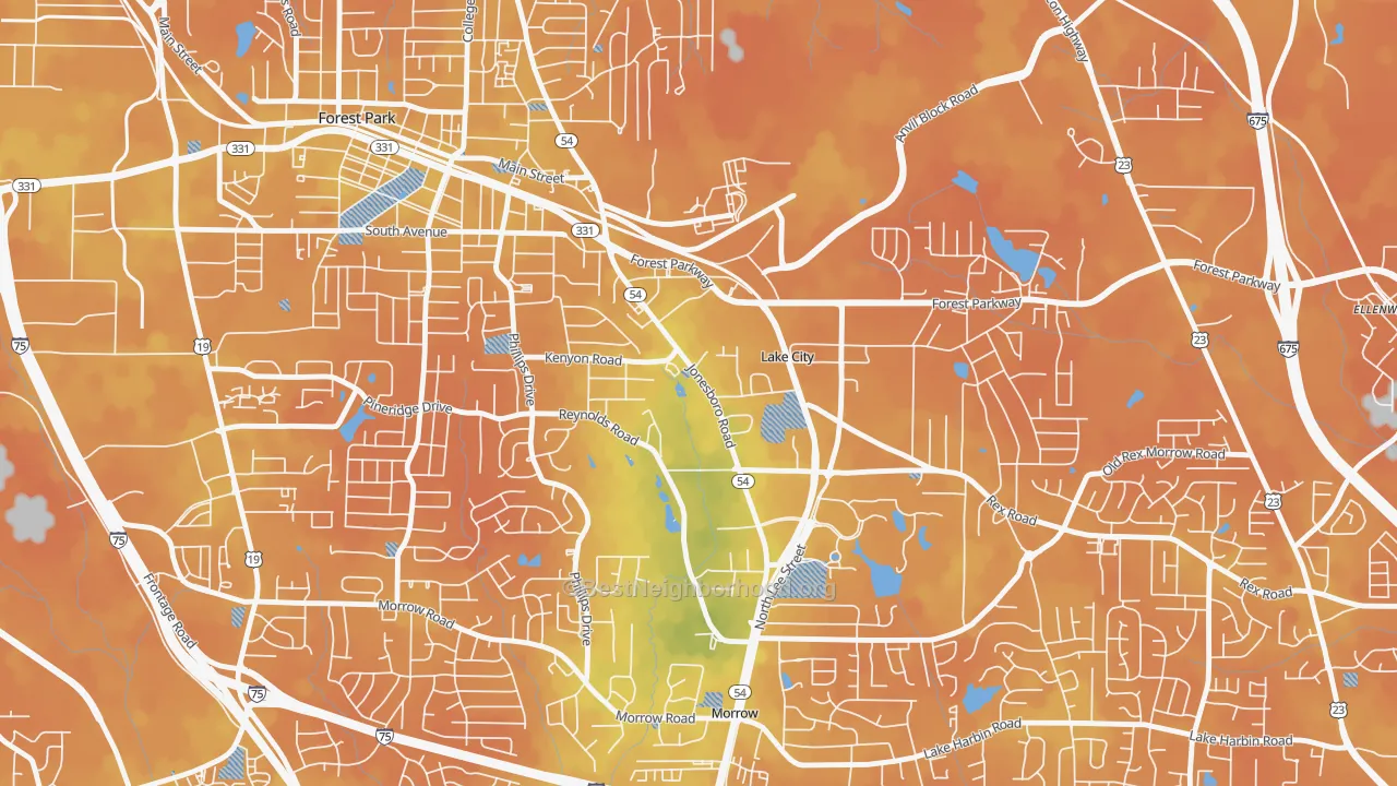 Bike Grade map of Lake City, GA