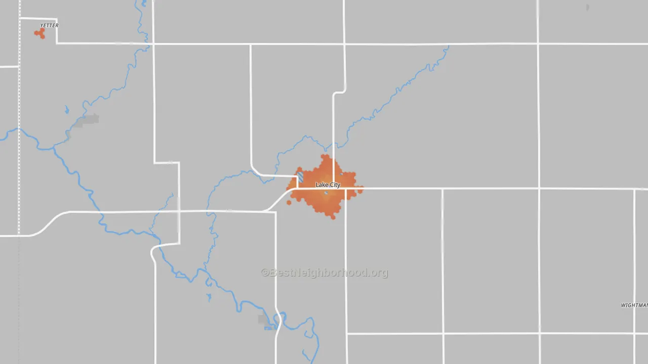 Bike Grade map of Lake City, IA