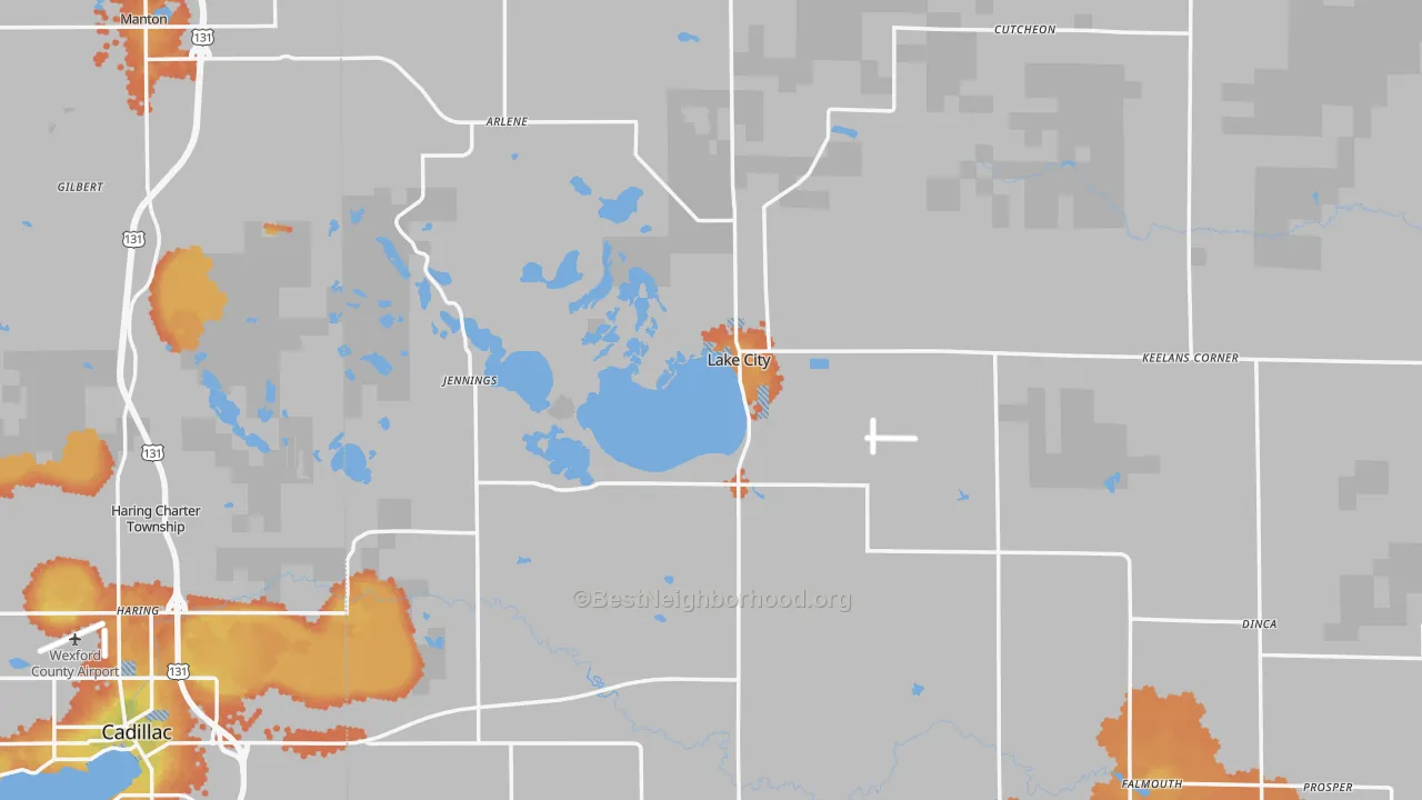 Bike Grade map of Lake City, MI