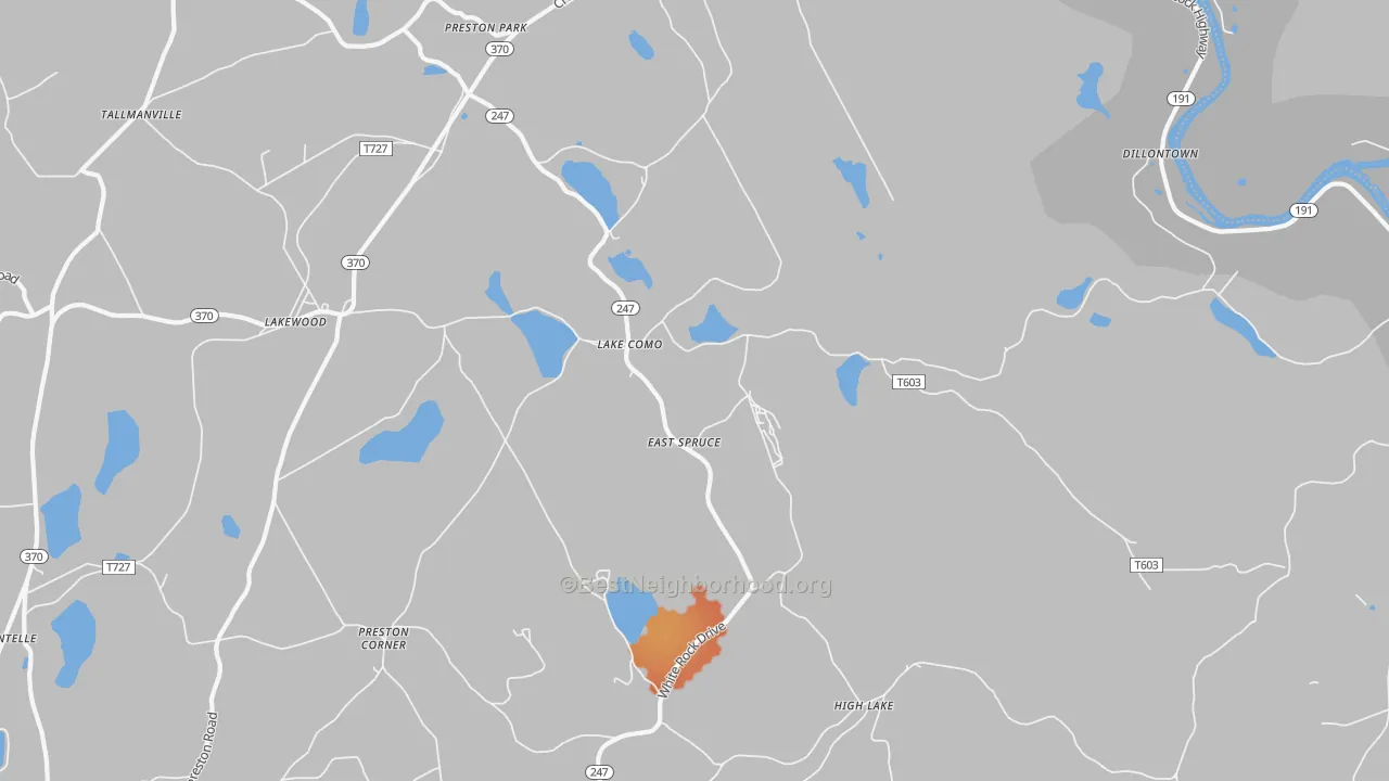 Bike Grade map of Lake Como, PA
