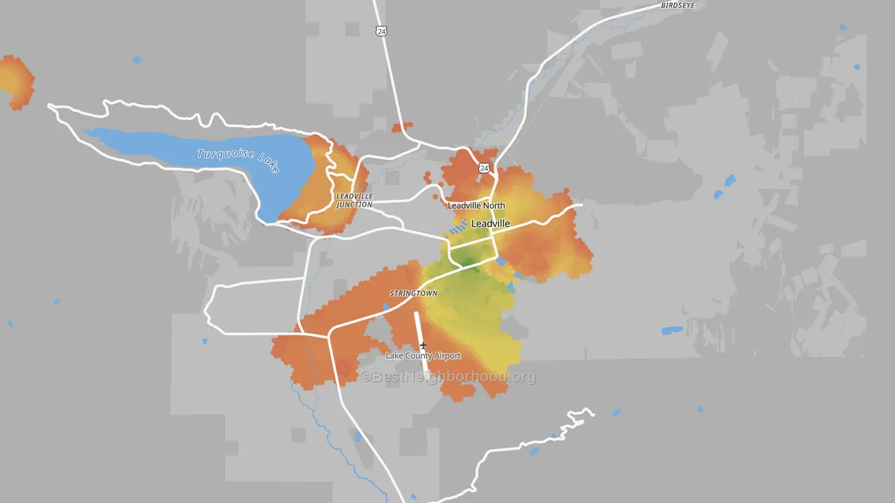 Bike Grade map of Lake County, CO