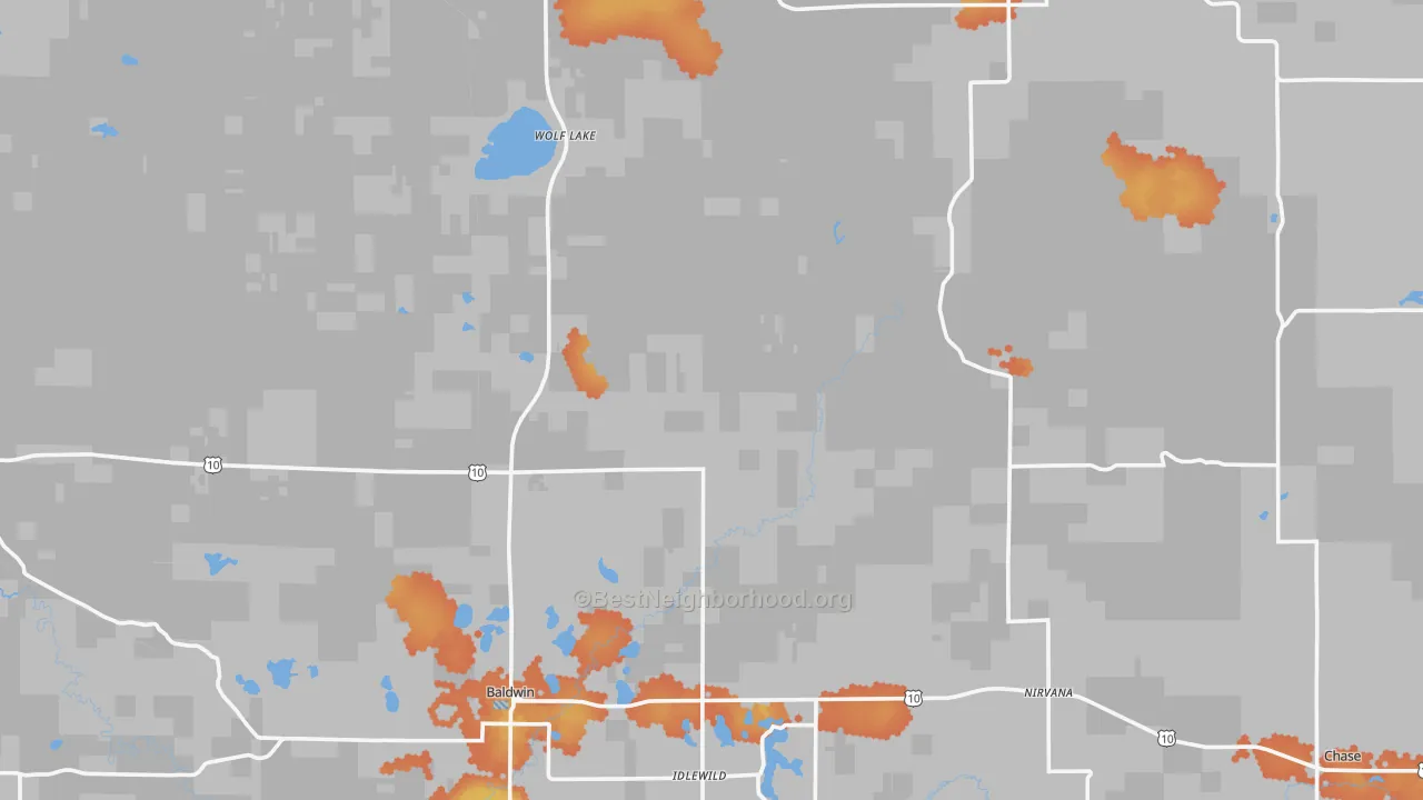 Bike Grade map of Lake County, MI