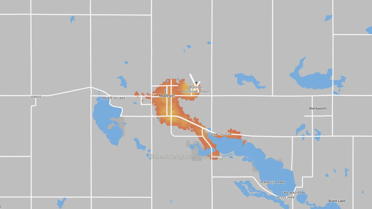 Bike Grade map of Lake County, SD